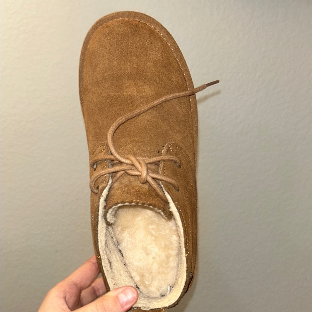 BearPaw Tan Suede Lace-Up Boot with Shearling